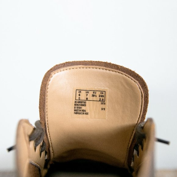 Men's Clarks mid lace-up leather shoe/boot in beeswax brown size US7 - Picture 5 of 7